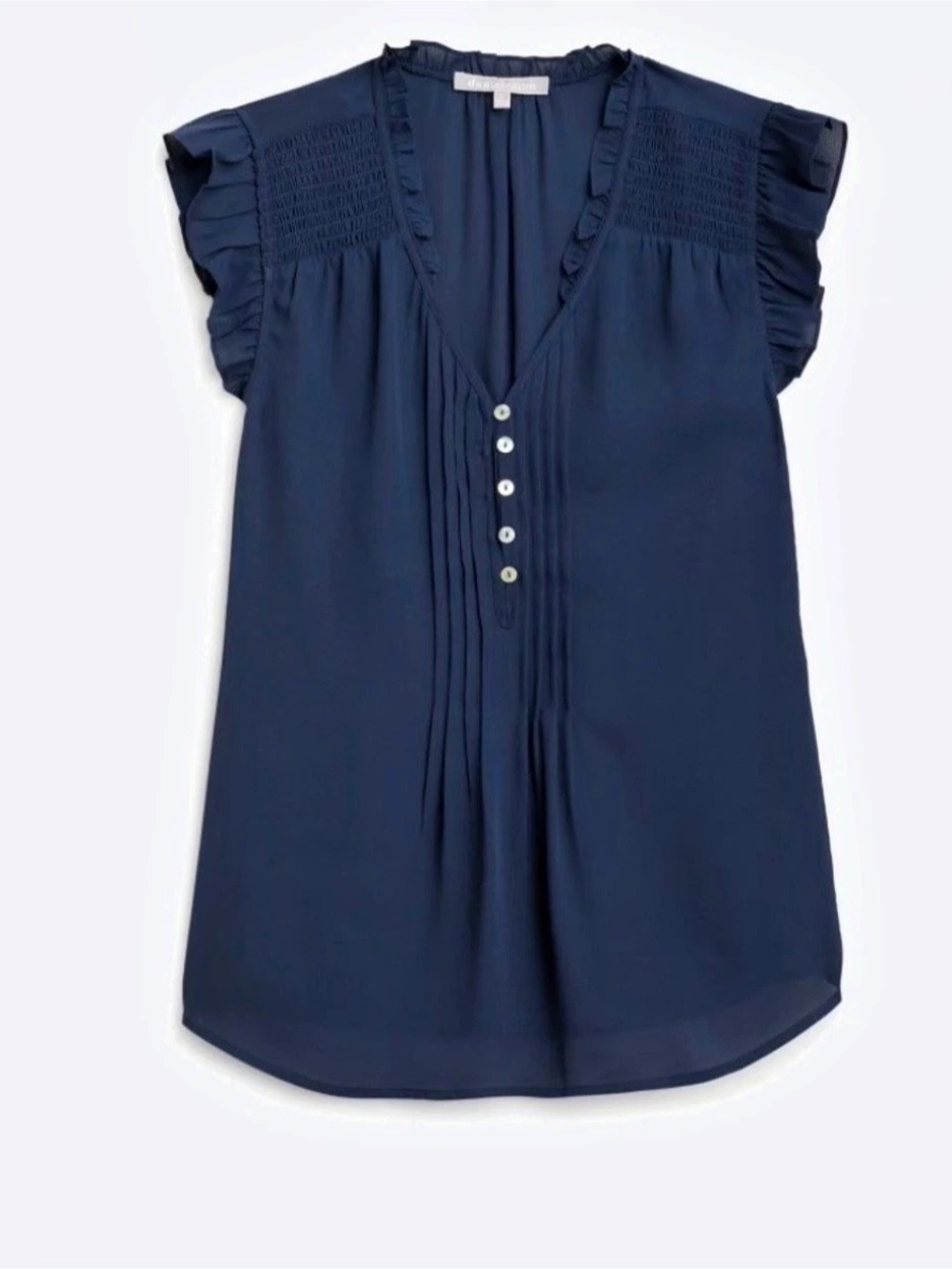 Daniel Rainn Liona Flutter Detail Blouse Blue XL NWOT STITCH FIX